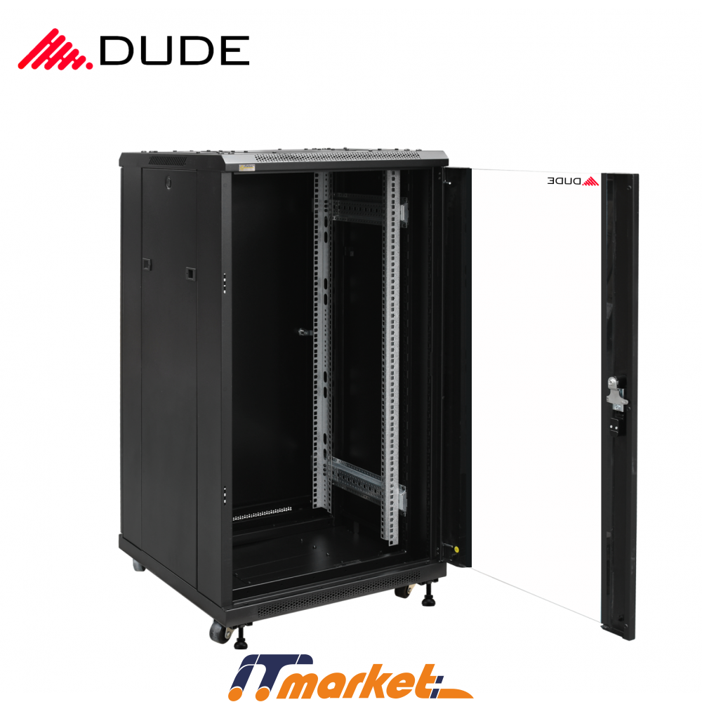 DUDE 32U 600X600 STANDING RACKMOUNT CABINET BLACK (NB-6632)-2